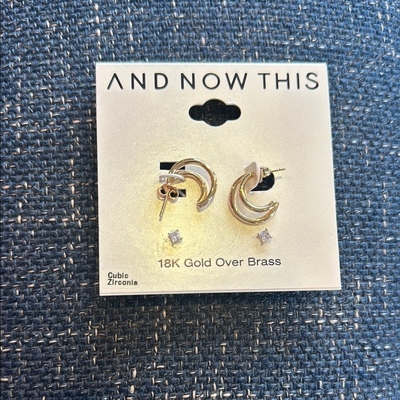 Gold Earrings Set - Picture 1 of 1